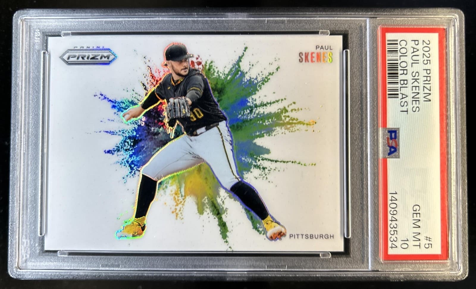 2025 Panini Prizm Paul Skenes Color Blast #5 Pirates PSA 10 GEM MINT
