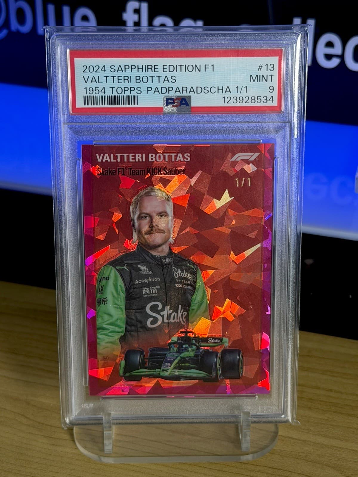 Valtteri Bottas - 1/1 Padparadascha - F1 Topps Chrome Sapphire - Formula 1 - PSA