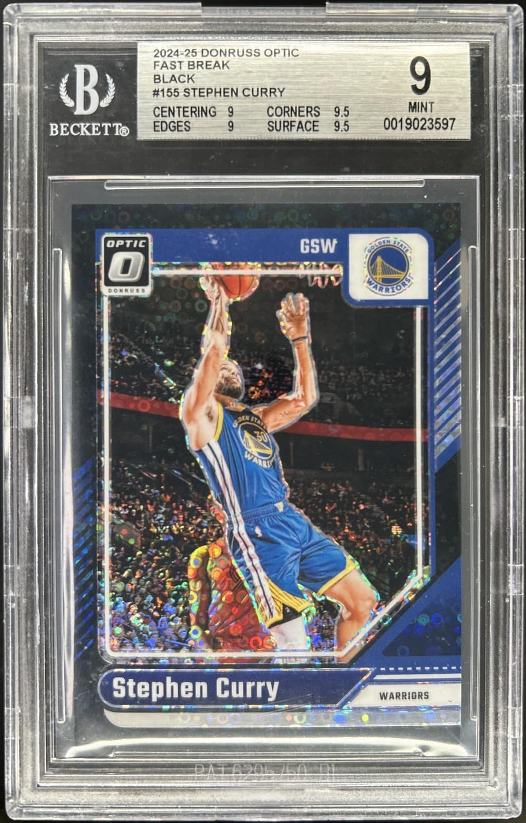 2024-25 Panini Donruss Optic Stephen Curry Fast Break Black Prizm #1/1 BGS 9