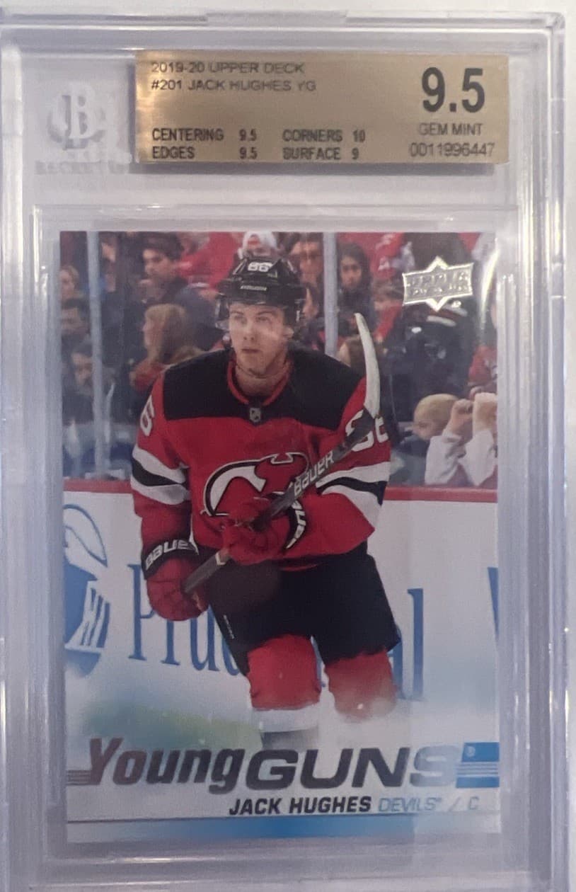 2019-20 Upper Deck Young Guns Jack Hughes Rookie BGS 9.5 True Gem Authenticated