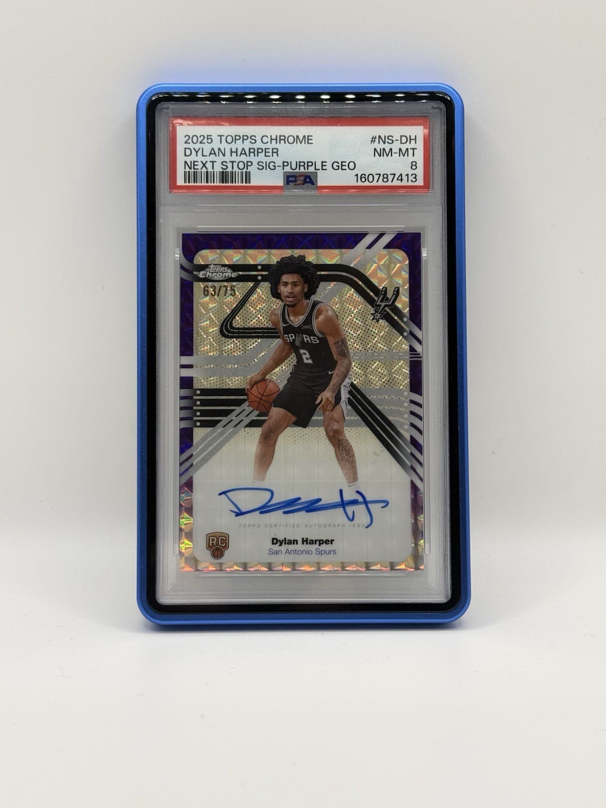 2025 Topps Chrome Dylan Harper Next Stop Signatures Purple Geometric Auto /75 RC