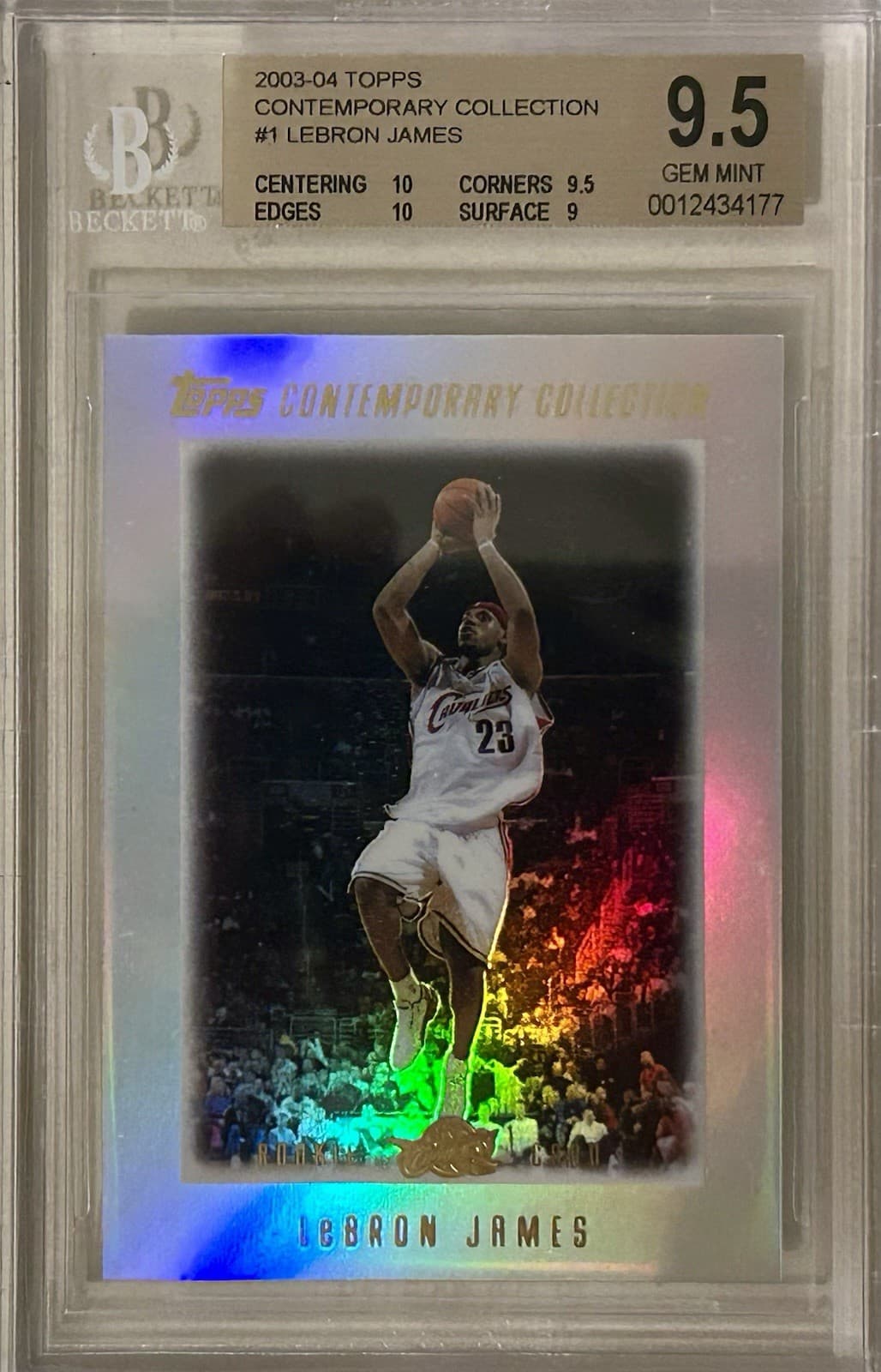 Topps 2003-04 Contemporary Collection LeBron James #1 Rookie BGS 9.5 Cavs