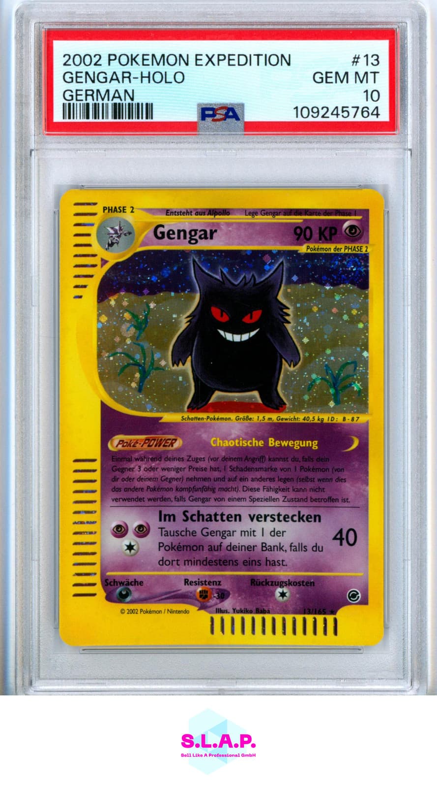 Gengar-Holo German Pokemon Expedition 2002 13 Psa 10
