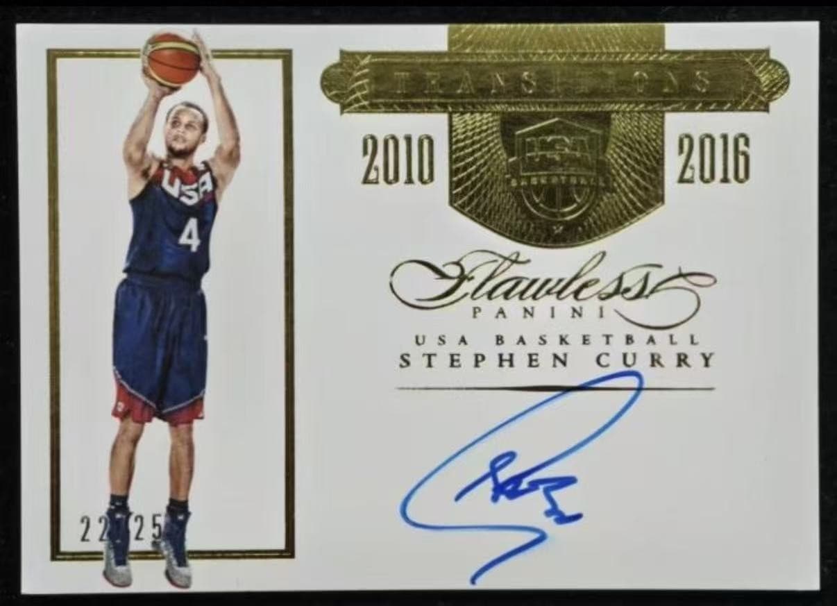 2015 Panini Flawless Stephen Curry Transitions Auto /25 Gold USA