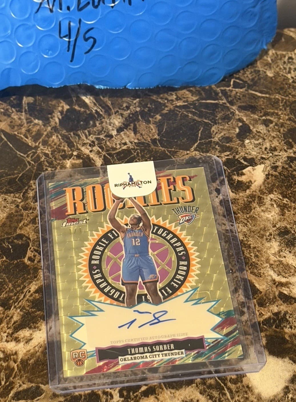 2025-26 Topps Finest Thomas Sorber Rare SuperFractor RC Auto #1/1 OKC Thunder