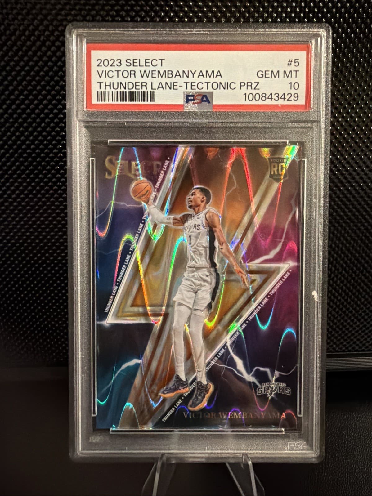 2023-24 Select - Thunder Lane Victor Wembanyama #5 Tectonic Prizm (RC) PSA 10