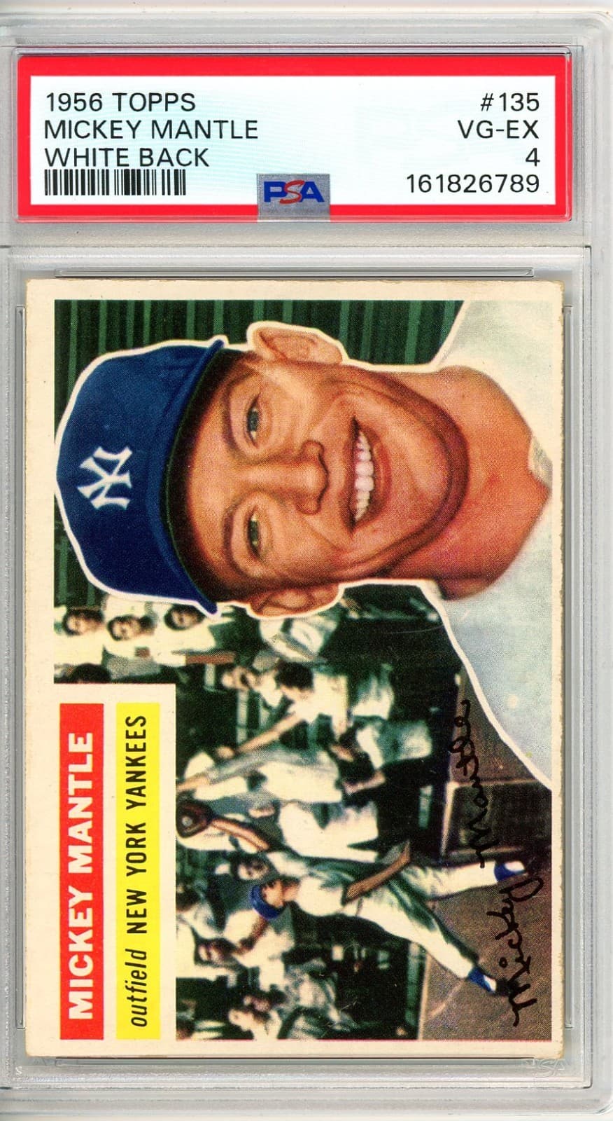 1956 Topps MICKEY MANTLE #135 PSA Grade 4 VG-EX Cond "Just Graded 5-6 Looks"