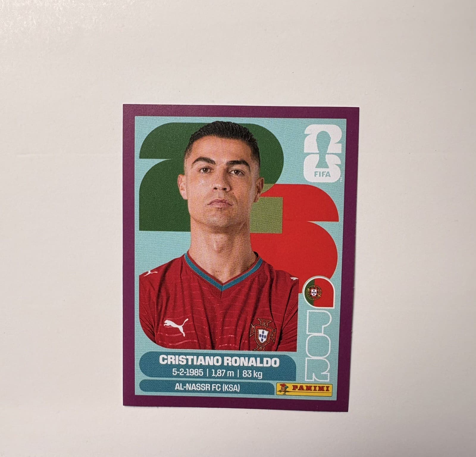PURPLE PARALLEL 2026 Panini FIFA World Cup Cristiano Ronaldo Portrait Card