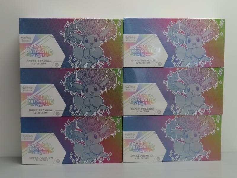 (6) Lot 2025 Pokemon Prismatic Evolutions Super-Premium Collection Sealed Box
