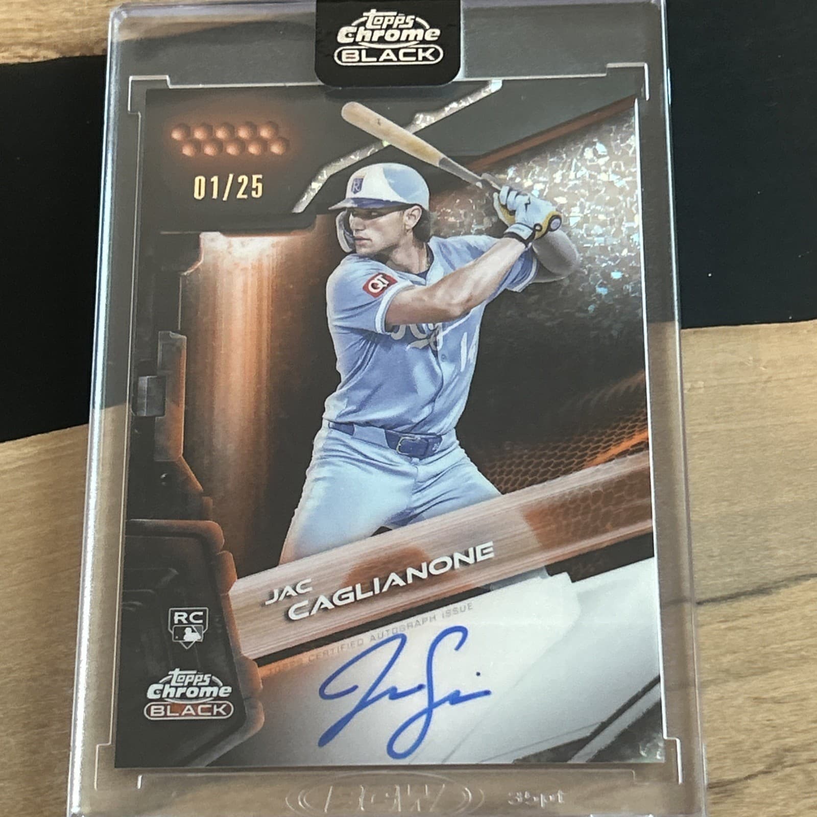 2026 Topps Chrome Black Jac Caglianone Black Autographs Orange Mini-Diamond RC