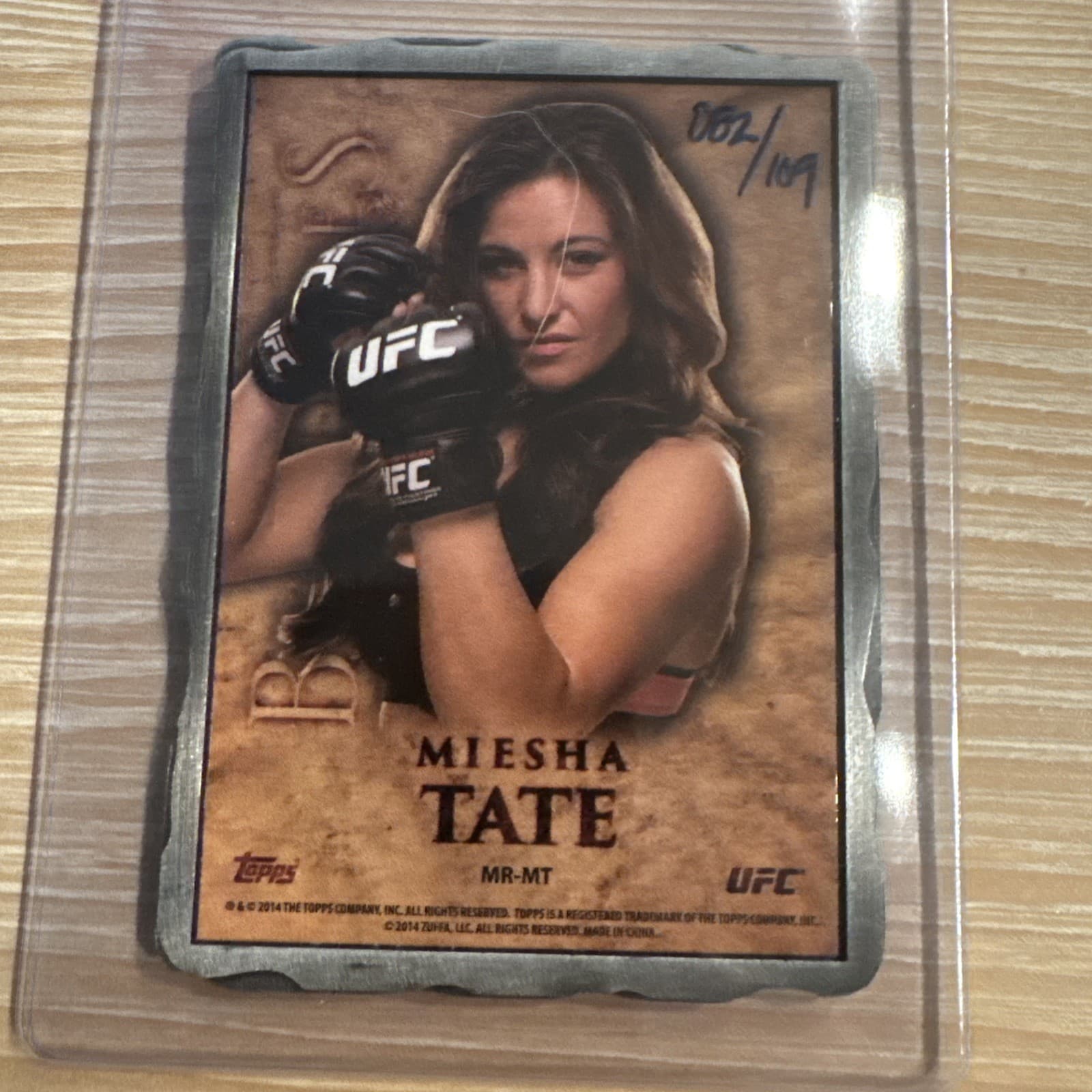 2014 Topps UFC Bloodlines Miesha Tate Engraved SILVER Ingot 014/109 #MR-MT