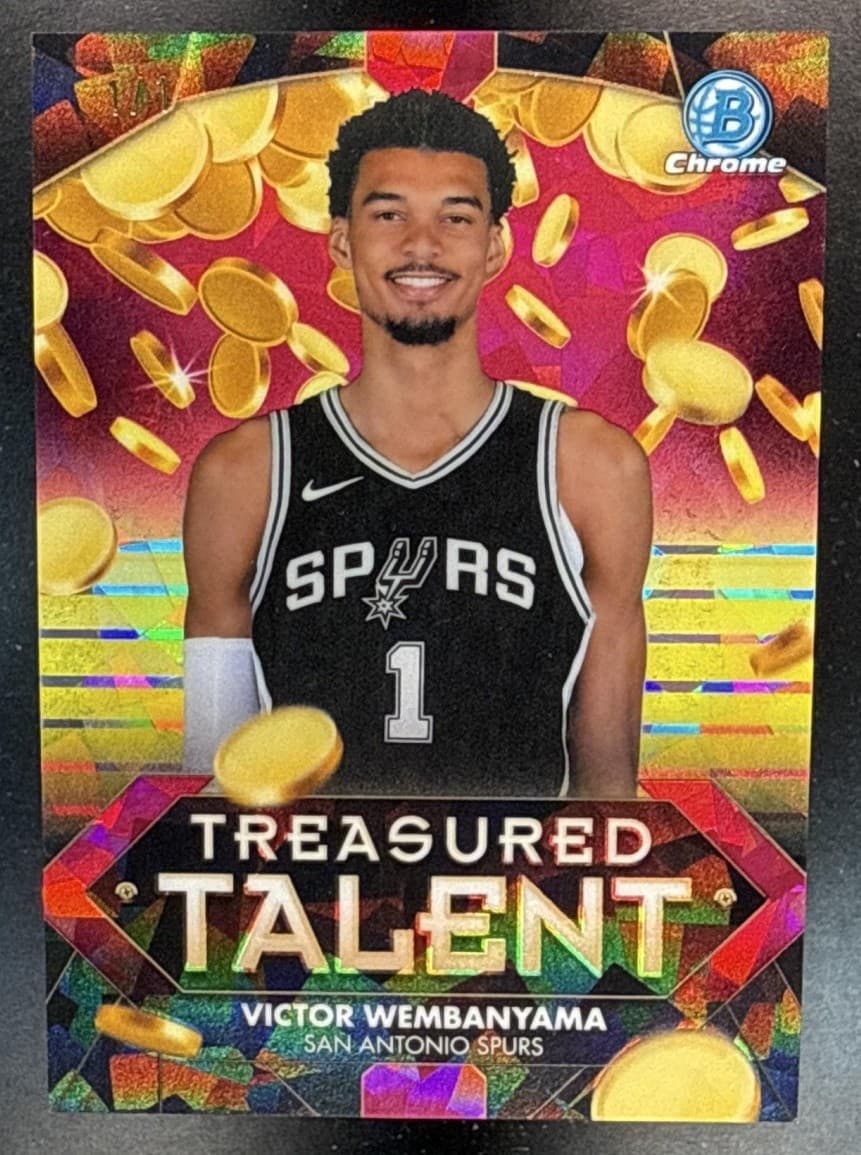 2025-26 Bowman Sapphire Victor Wembanyama Treasured Talents Padparadscha 1/1