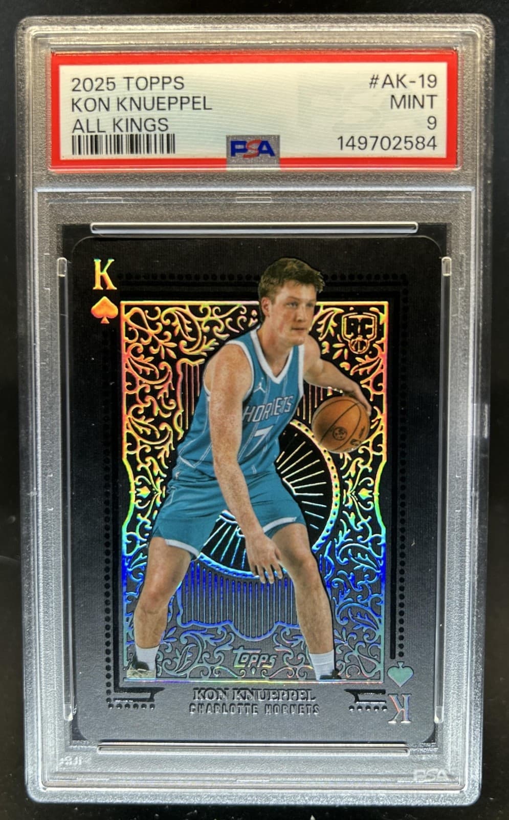 2025-26 Topps Kon Knueppel All Kings SP Rookie RC #AK-19 Hornets PSA 9
