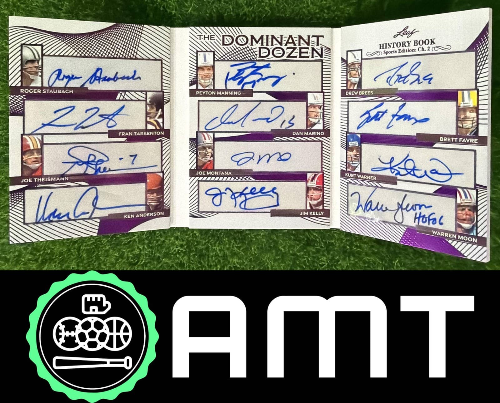Manning Marino Montana Brees Favre 2025 Leaf History Book Sports Ch.2 3/5 Auto