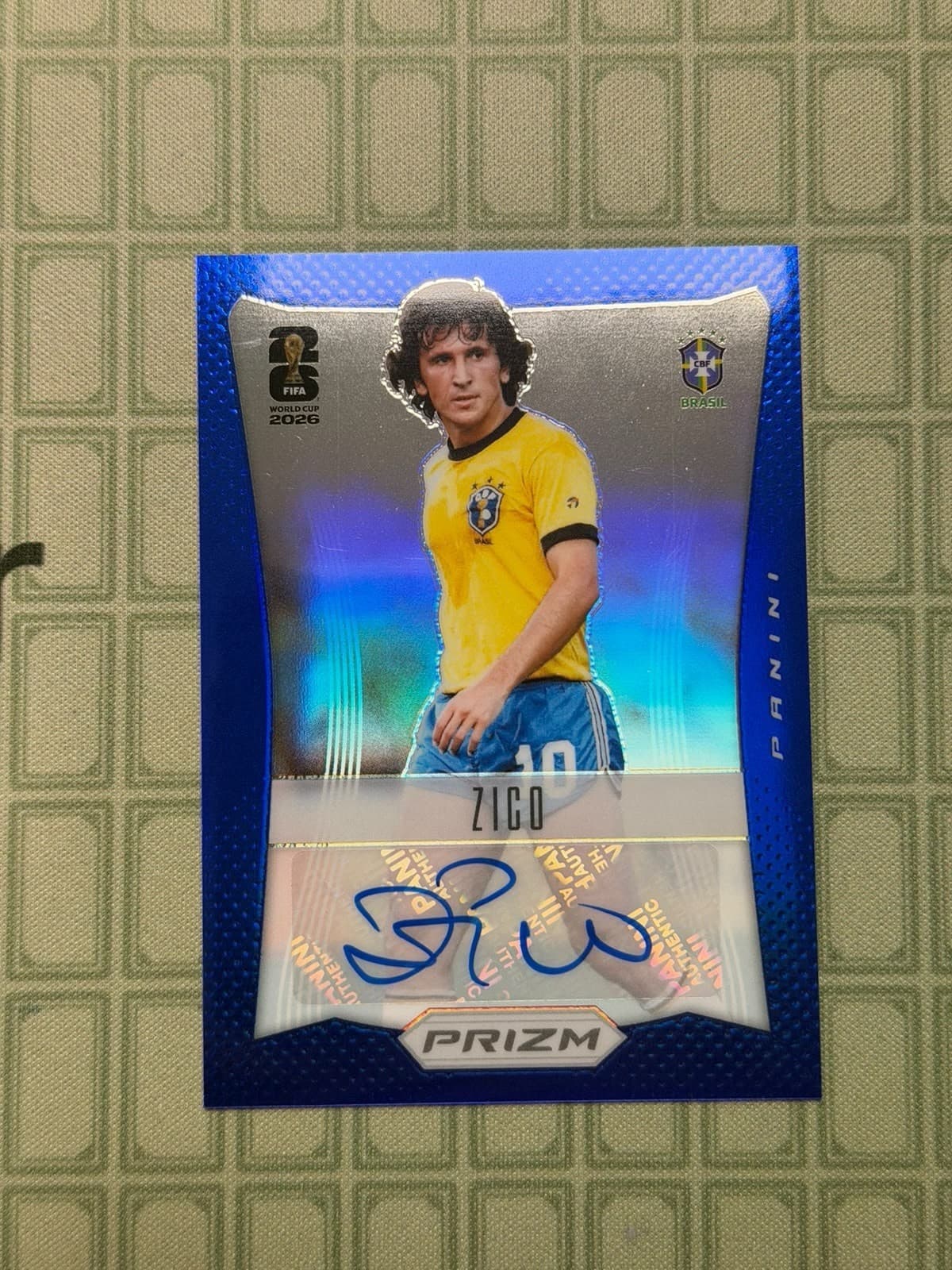 2026 Prizm FIFA World Cup Zico - Brazil Throwback Signatures Prizms – Blue /25