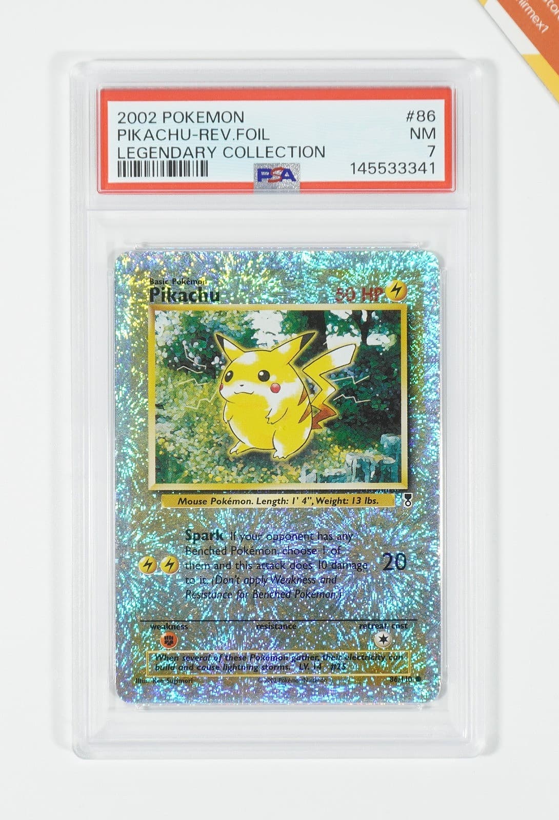 Pokemon PSA 7 Pikachu #86 Reverse Foil Legendary Collection 2002 English
