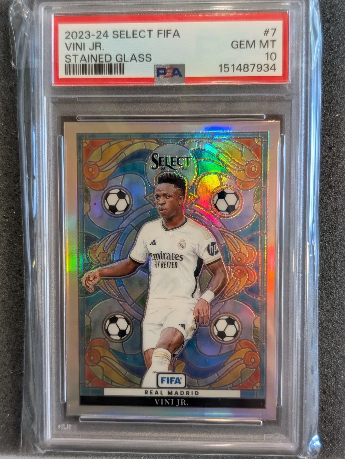 Vinicius Vini Jr Select FIFA 2023/24 Stained Glass PSA 10