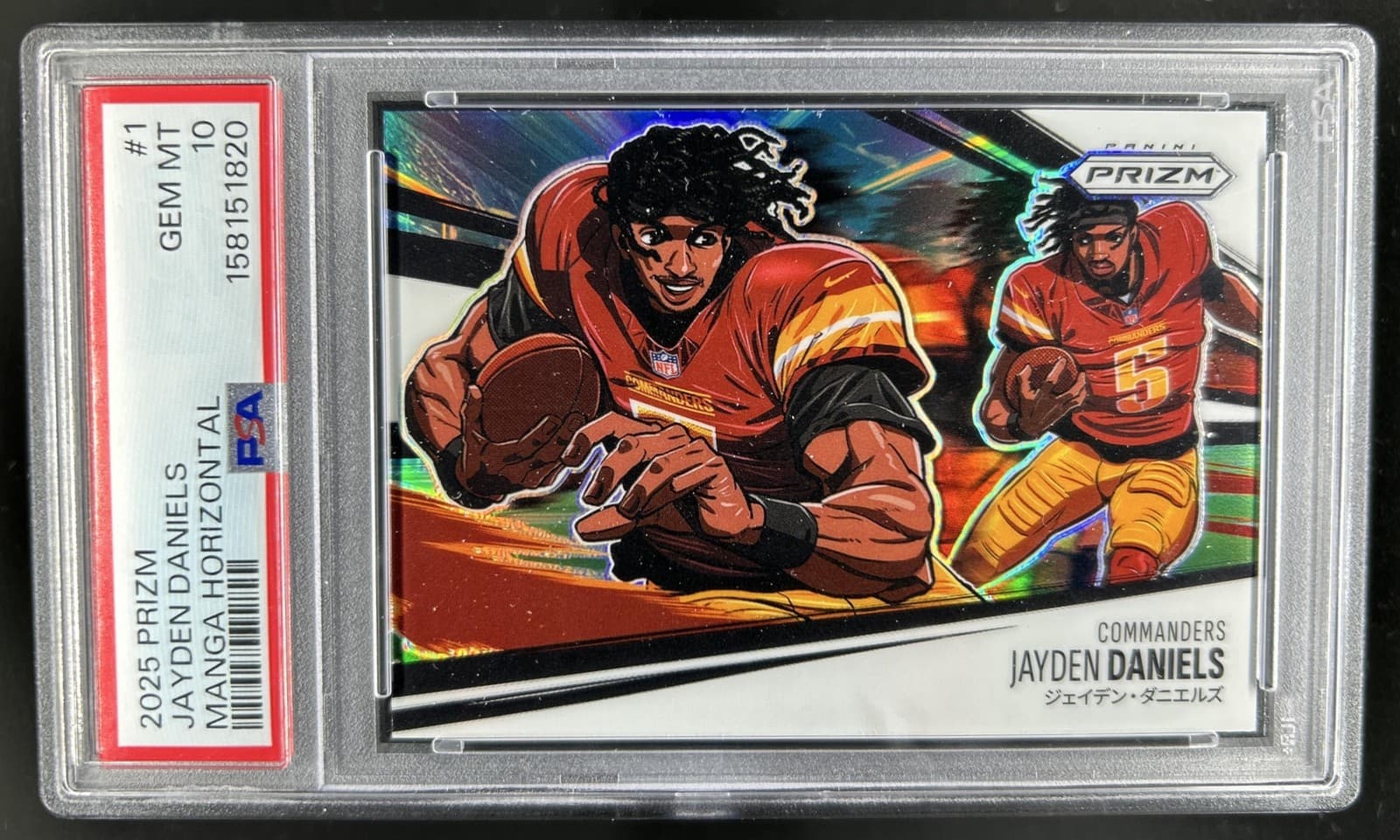 2025 Panini Prizm Jayden Daniels Manga - Horizontal #1 Commanders PSA 10