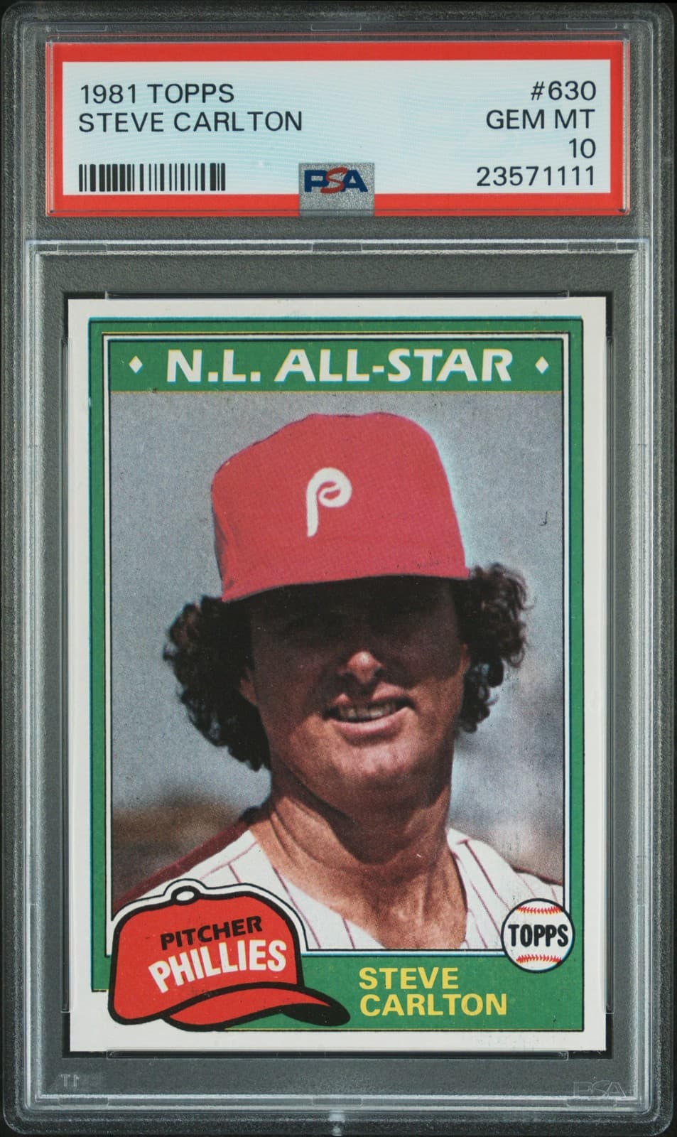 1981 TOPPS #630 STEVE CARLTON PSA 10