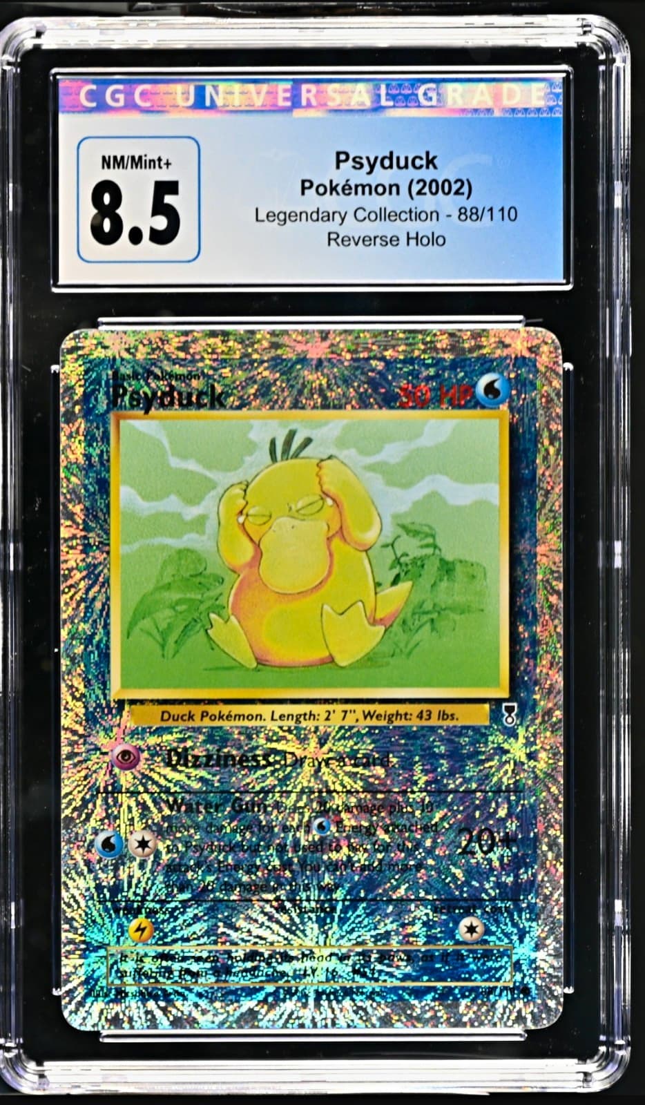 CGC 8.5 Psyduck 88/110 Legendary Collection) Reverse Holo Pokemon Card