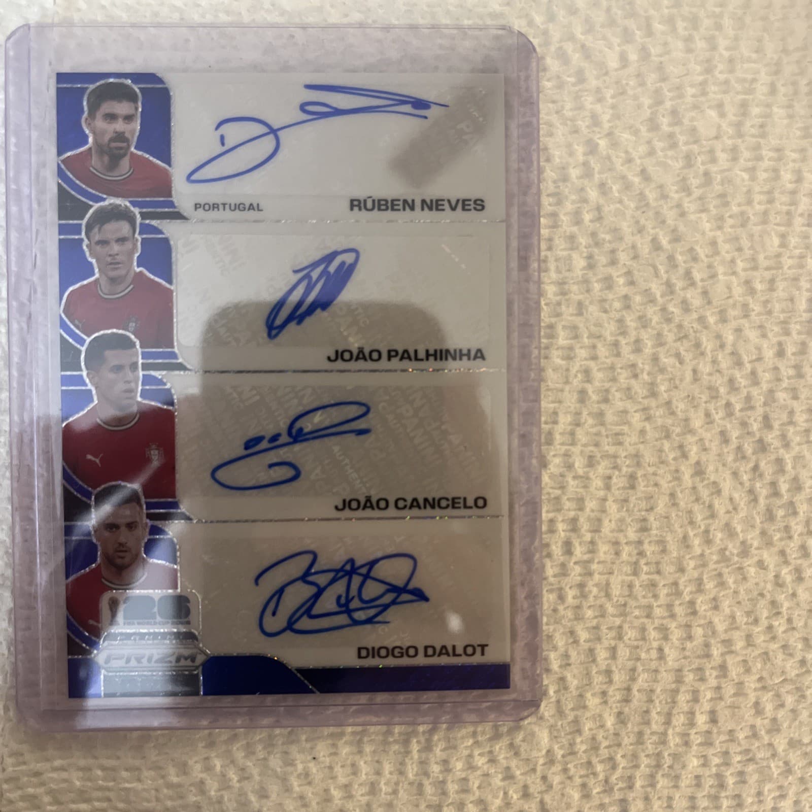 2026 Prizm FIFA WC Portugal Quad Auto Blue Shim Neves Palhinha Cancelo Dalot