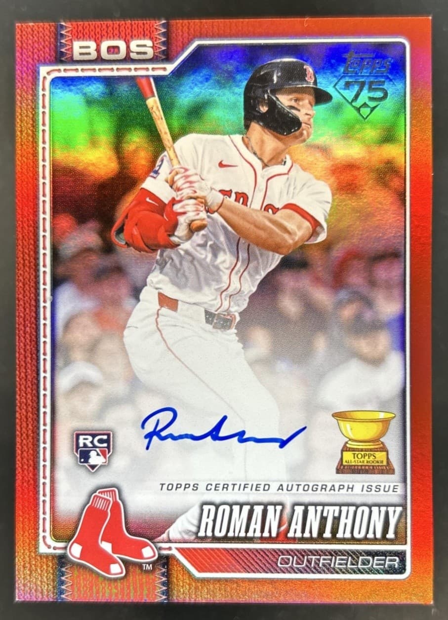 2026 Topps Roman Anthony Real One Auto RC Red Foil Rookie #/5 Sox