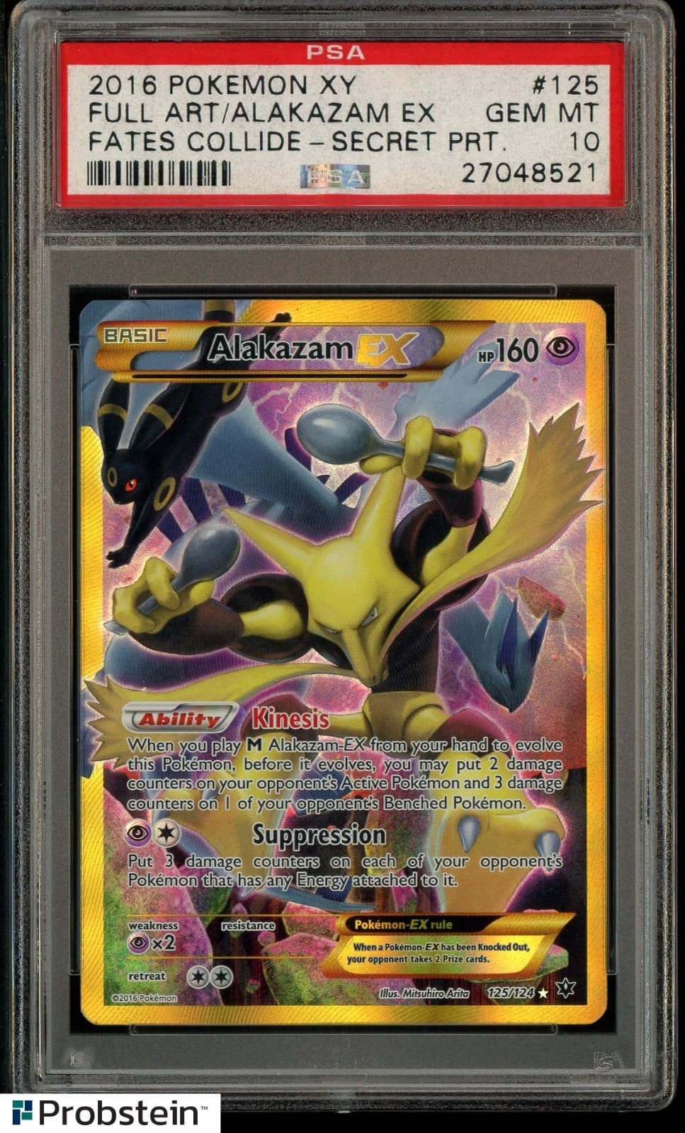 2016 Pokemon XY Fates Collide Secret #125 FA Alakazam EX PSA 10 GEM MINT