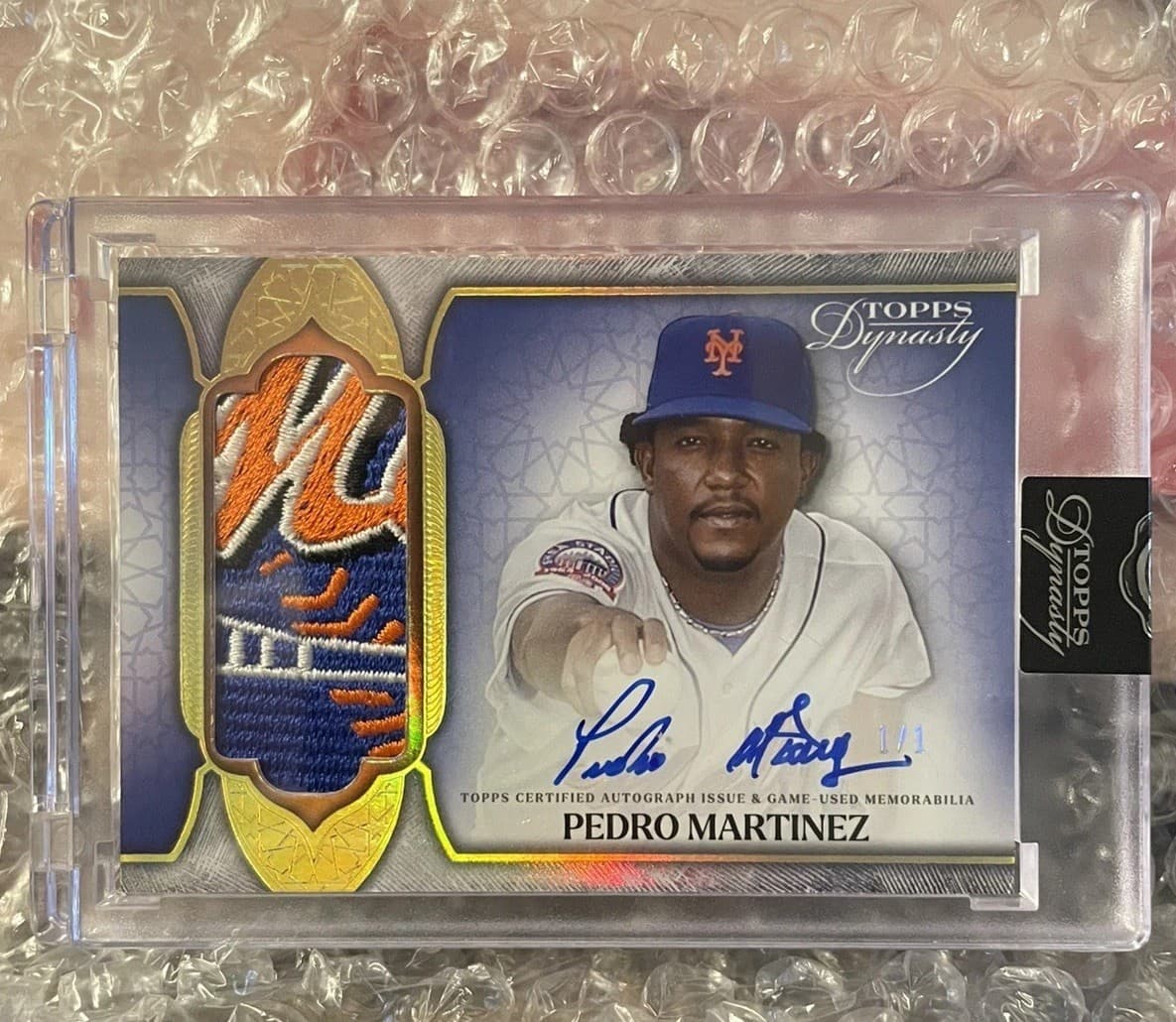 PEDRO MARTINEZ - 2025 Topps Dynasty METS LOGO Patch On Card AUTO GOLD 1/1 SSP