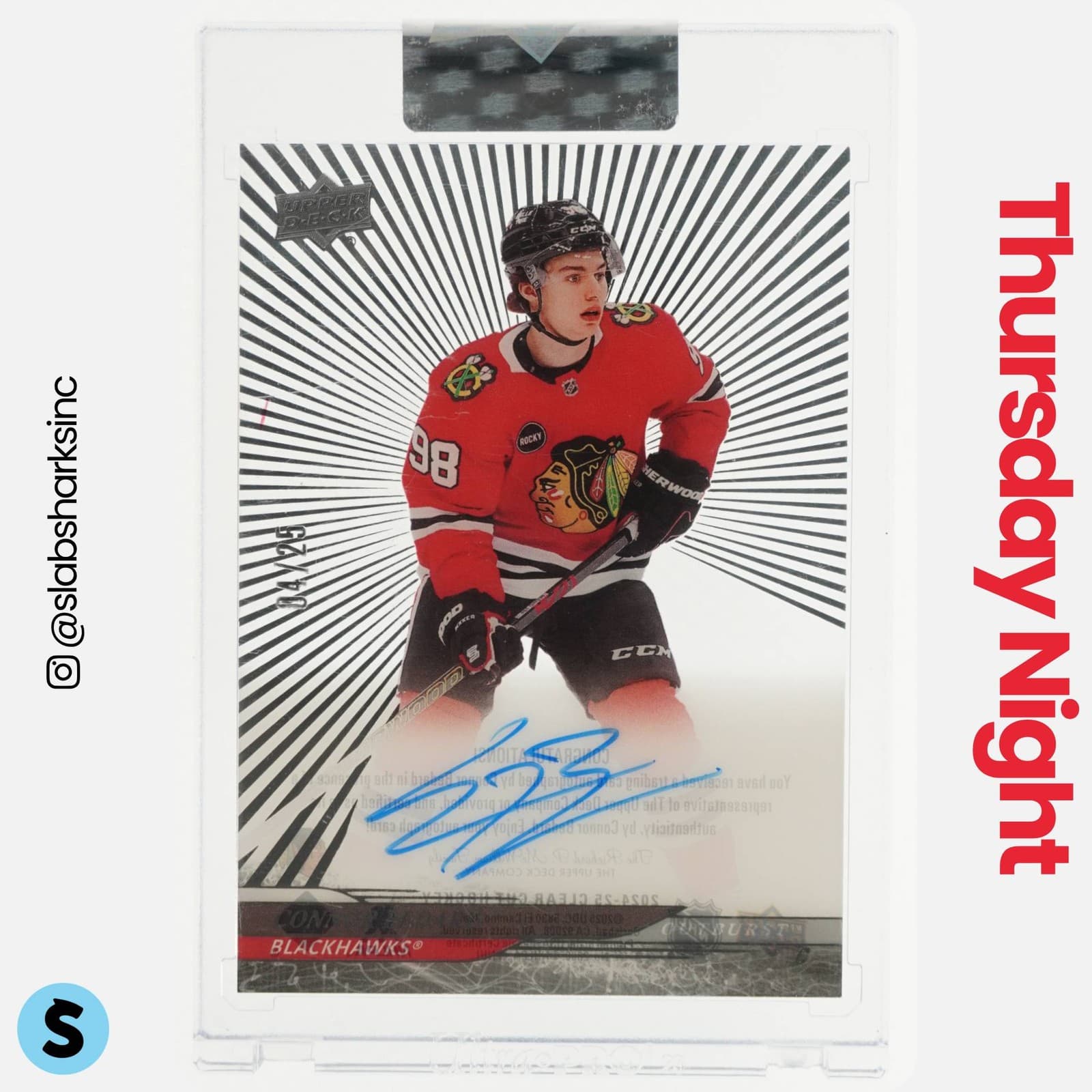 2024 Upper Deck Clear Cut #Cc-Cb Connor Bedard Outburst Auto /25