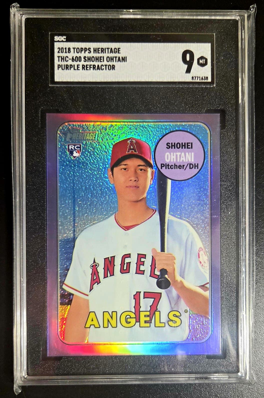 Topps 2018 Heritage High Number Purple Refractor Rookie Ohtani #THC-600 Angels