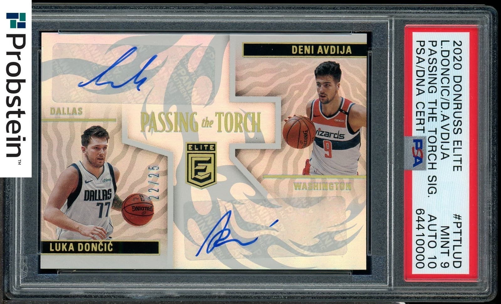 2020-21 Donruss Elite Luka Doncic Deni Avdija 22/25 PSA 9 PSA/DNA 10 Dual AUTO