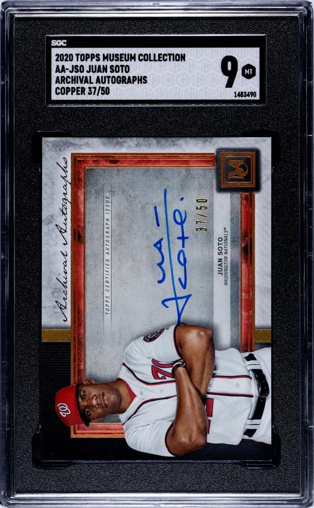 2020 Topps Museum Collection Juan Soto #AA-JSO Archival Autos. Copper SGC 9